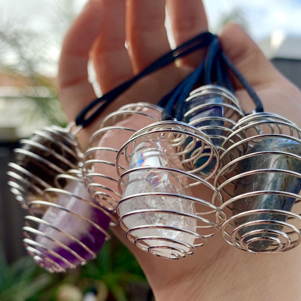 Caged Crystal Pendant Gem Stone